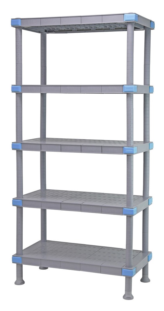Quantum QP244886SS-5 NSF Millenia Gray Polymer 5 Shelf Solid Shelving Unit - ...