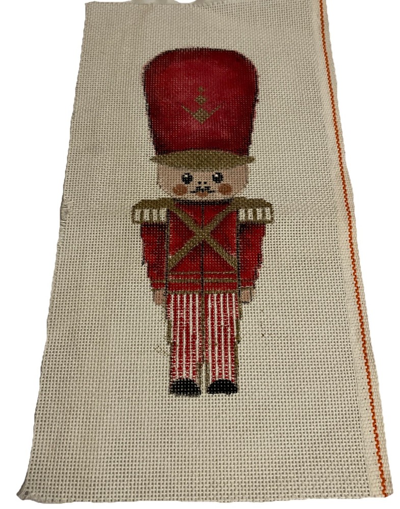 Nutcracker Soldier Needlepoint Canvas Hand Painted 14 Count Mesh