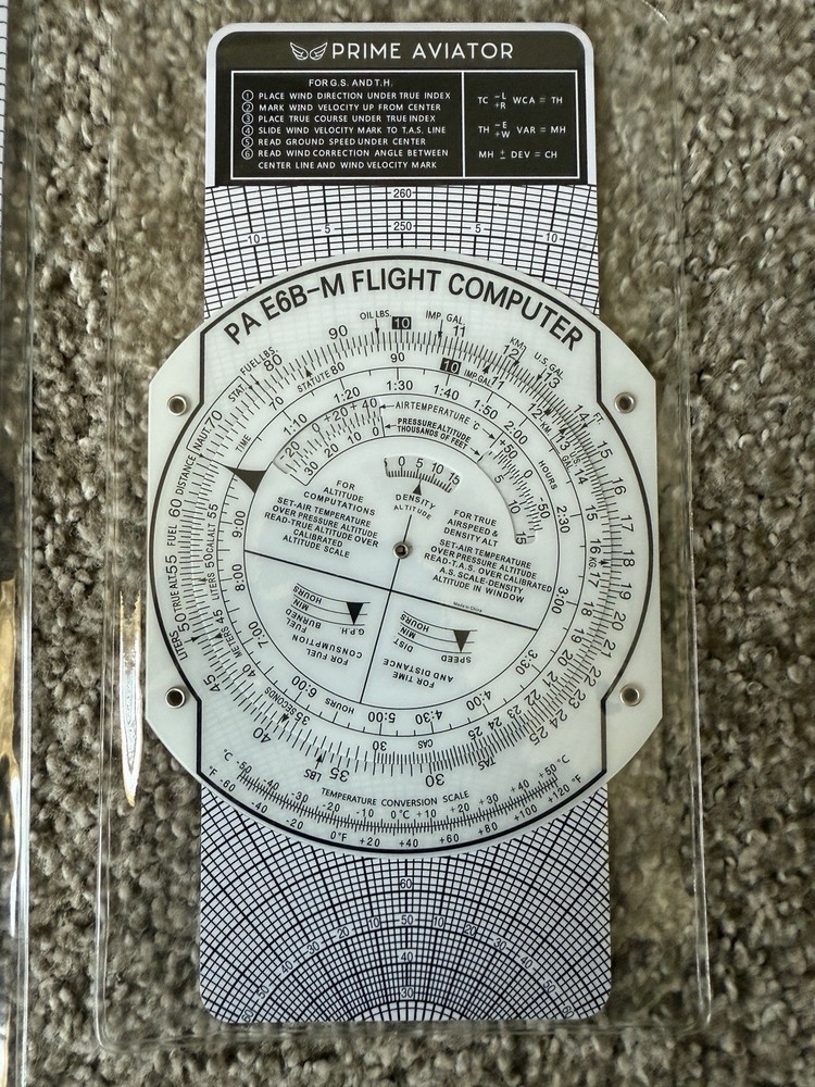 Prime Aviation E6B Flight Computer for Pilots – Includes Aviation Plotter, Guide