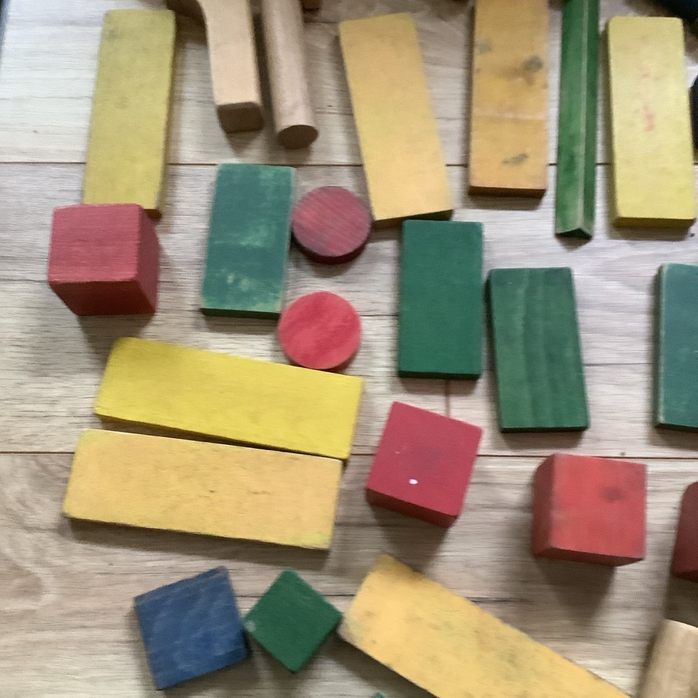 Vintage Wooden Stacking building Bricks