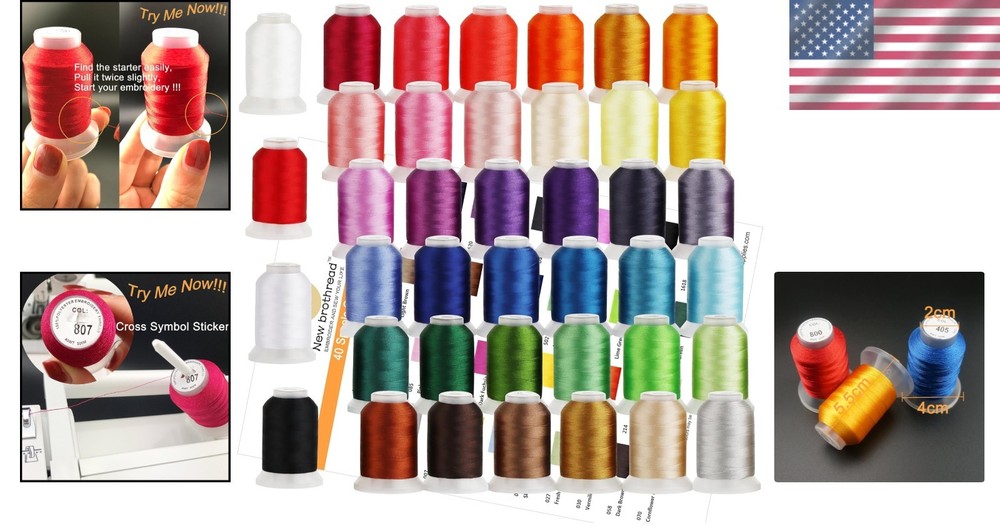 Vibrant Polyester Embroidery Thread Collection
