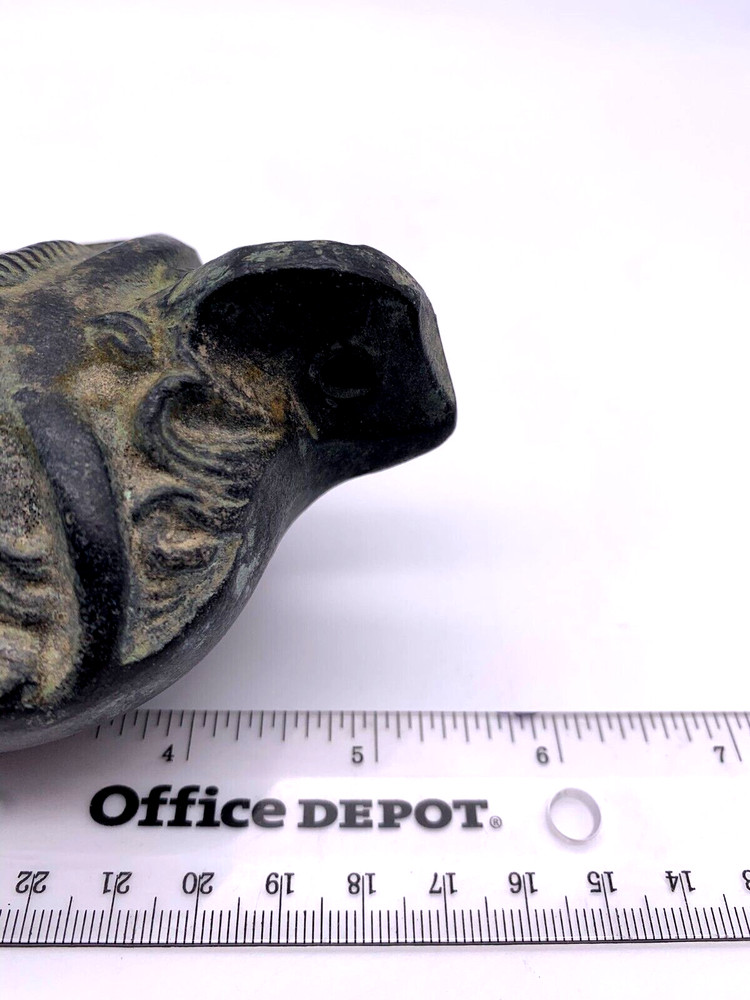 Rare Satyr Head Figural Oil Lamp