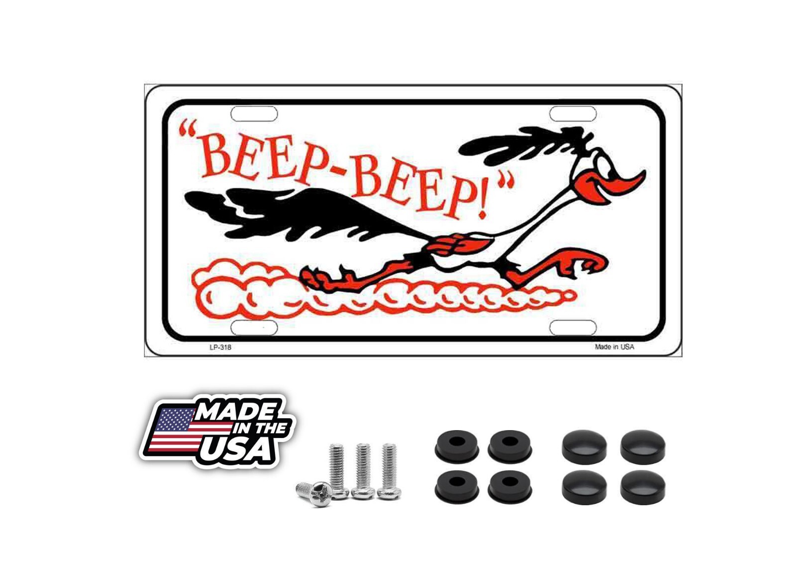Beep Beep Roadrunner Metal Novelty License Plate Tag LP-318