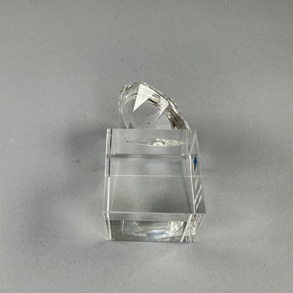 Crystal Table Clock South Korea National Intelligence Service Authentic Stopped