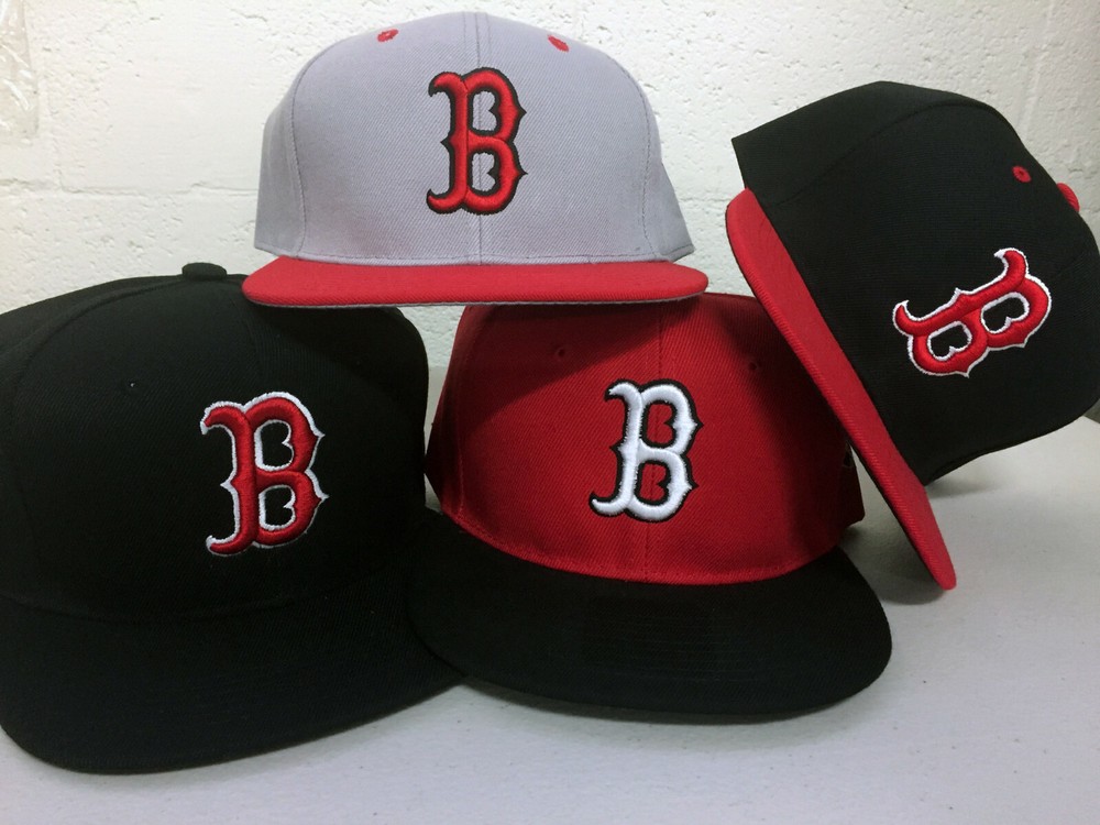 Boston Red Sox Snap Back Cap Hat Embroidered Men Adjustable Flat Bill