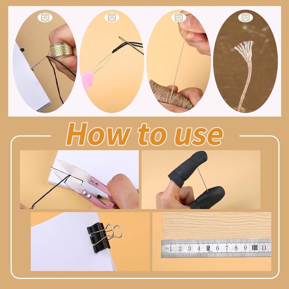 33 Pcs Book Binding Kits 4 Pcs Bone Folder Paper Creaser Paper Folding Tool B...