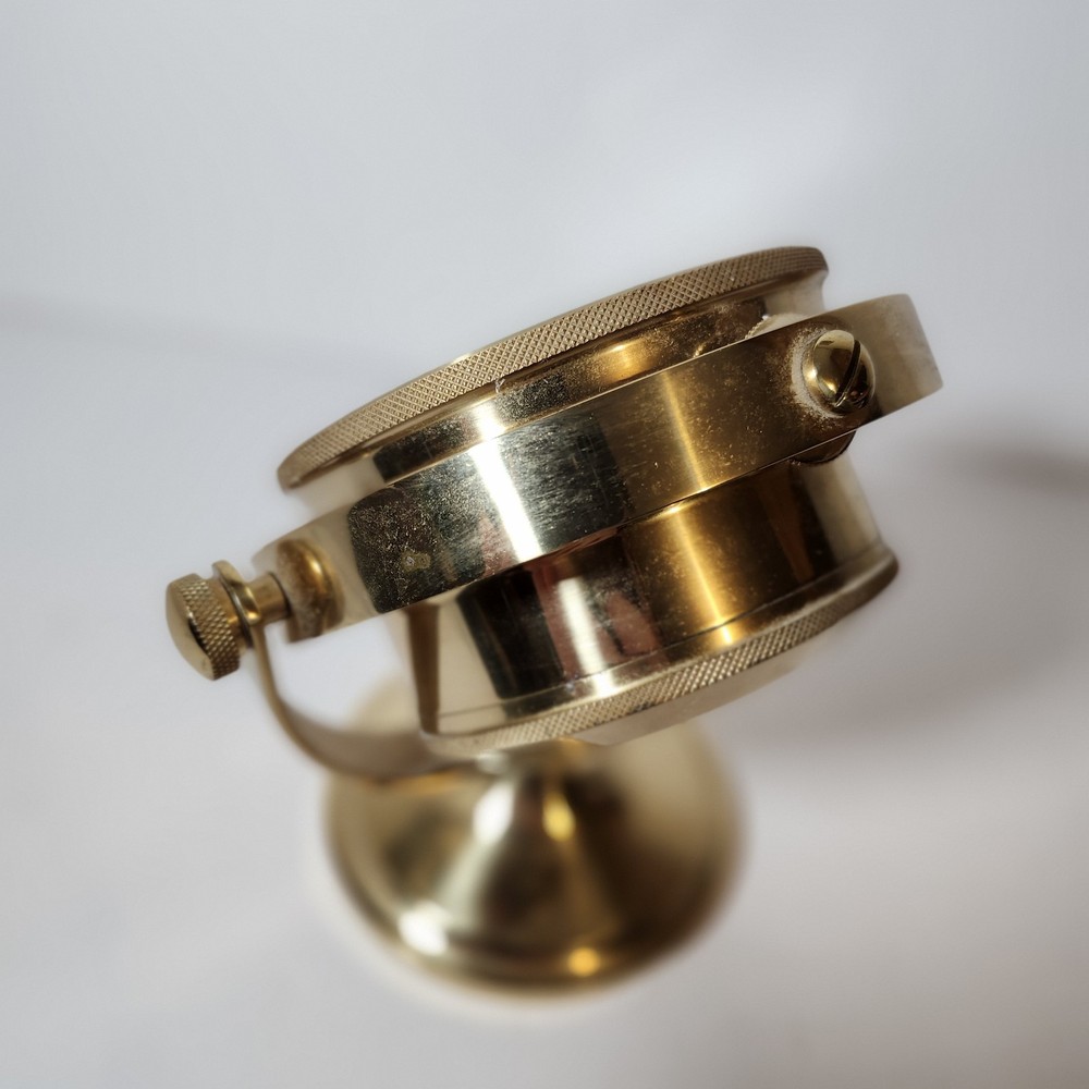 Vintage Seth Thomas 1044 Schooner Solid Brass Gimbal Ships Quartz Clock - Works!