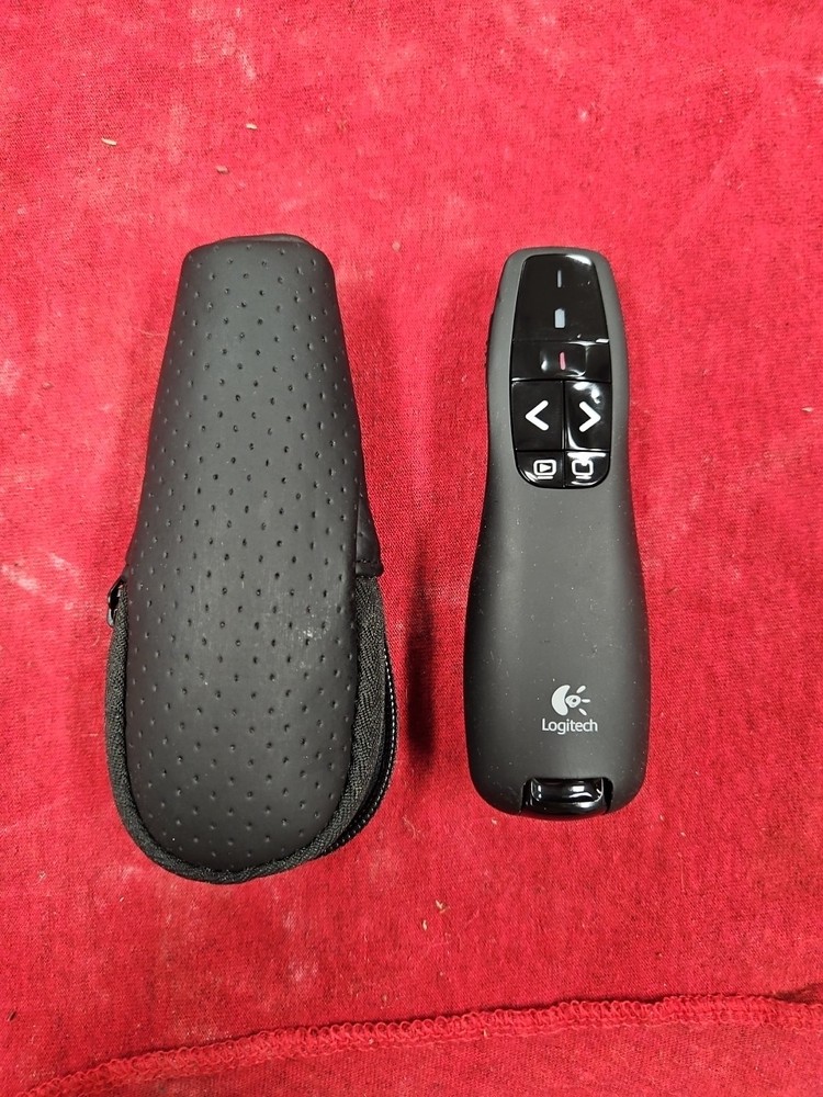 Logitech R400 Wireless Presentation Pen Red Laser Pointer USB Receiver Case