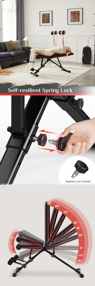 Adjustable Foldable Weight Bench for Home Gym Strength Training Workout Bench