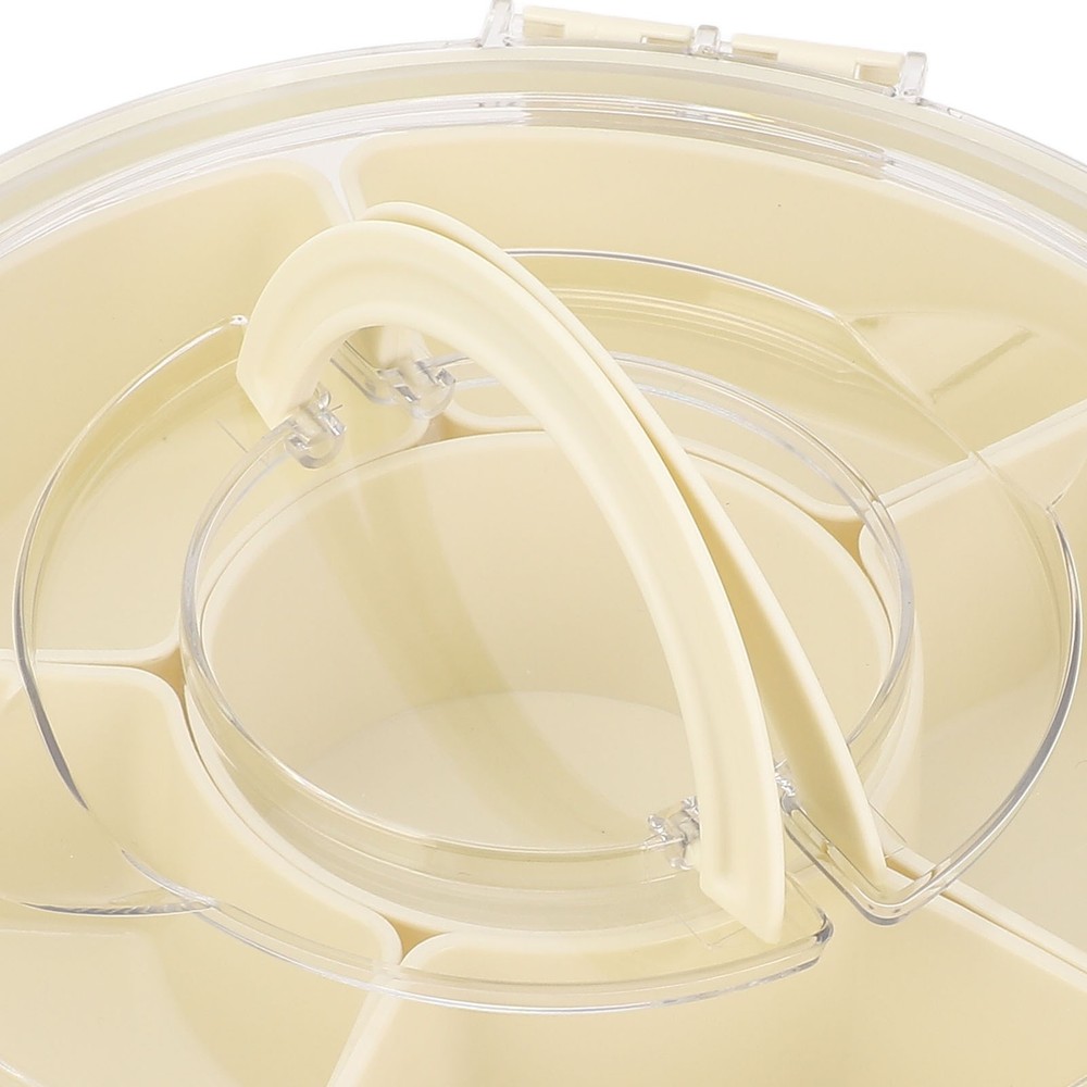 6 Compartment Compact Rotating Snack Tray Storage Container 360° Rotatable
