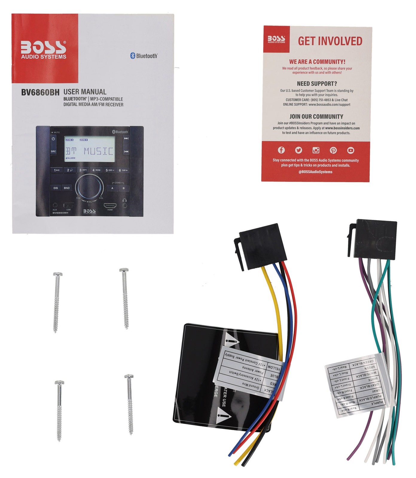 Boss Audio BV6860BH Mobile Home RV Stereo AM/FM Digital Media Bluetooth Receiver