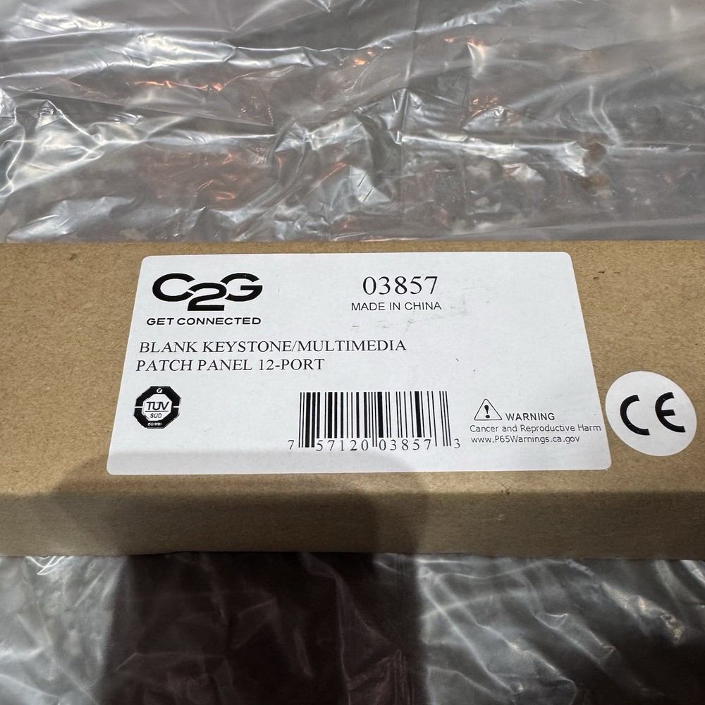 C2G 12-Port Blank Keystone/Multimedia Patch Panel 03857 New
