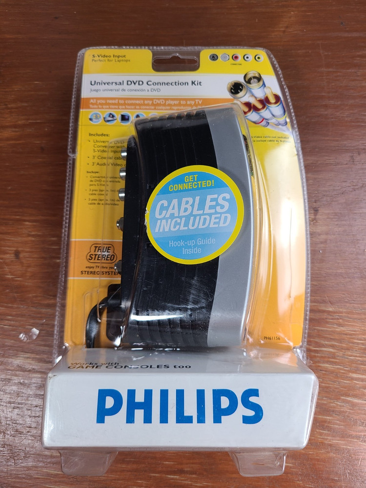 Philips Universal DVD Connection Kit S-Video Input Works With Game Consoles New