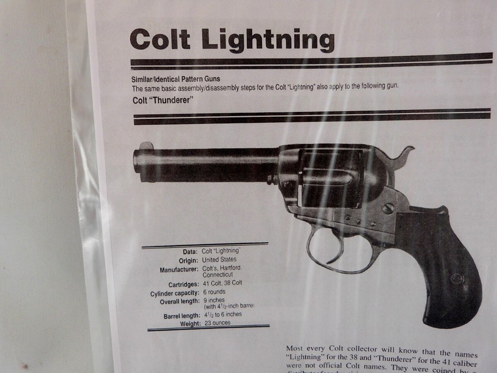 COLT LIGHTING HAND GUN BREAK DOWN INSTRUCTION KIT