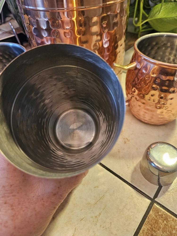 Hammered Copper Bar Tools Drink Mix Set