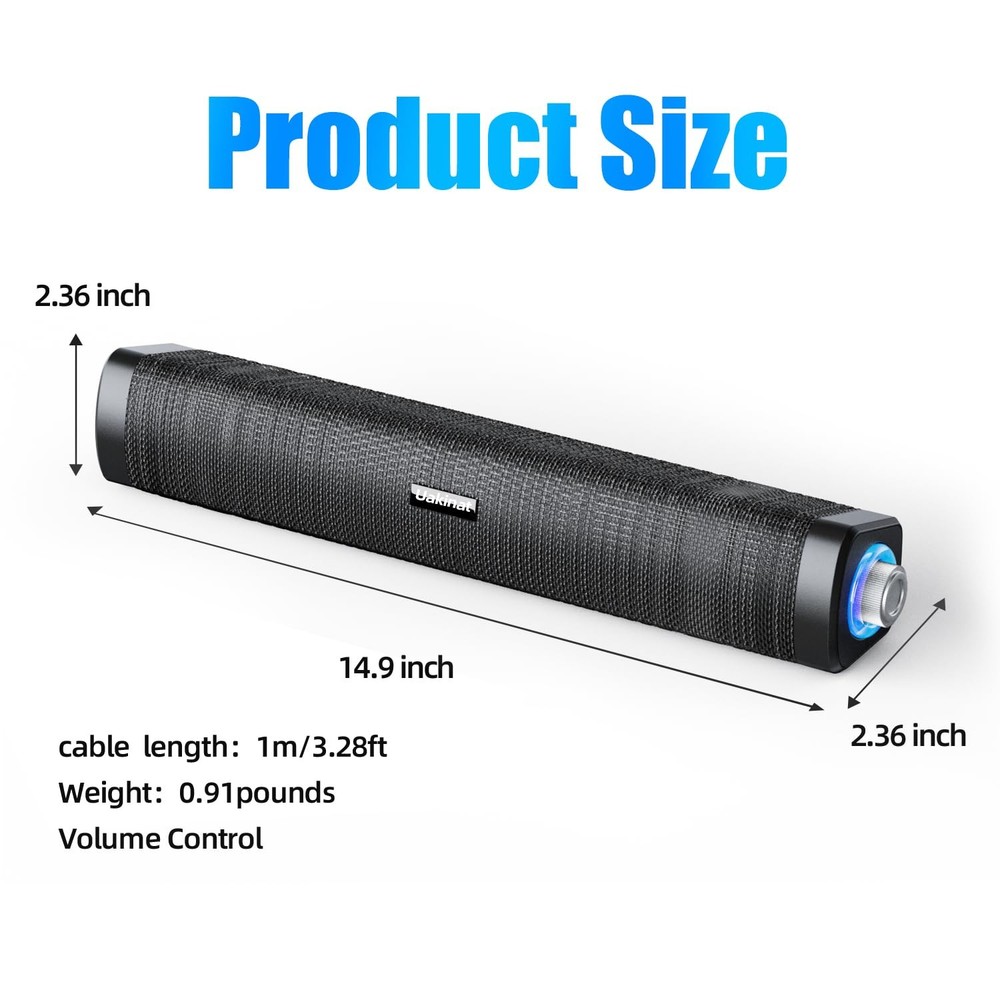 USB Computer Speakers,Computer Speakers with 3.5 mm aux,Wired USB Powered & C...