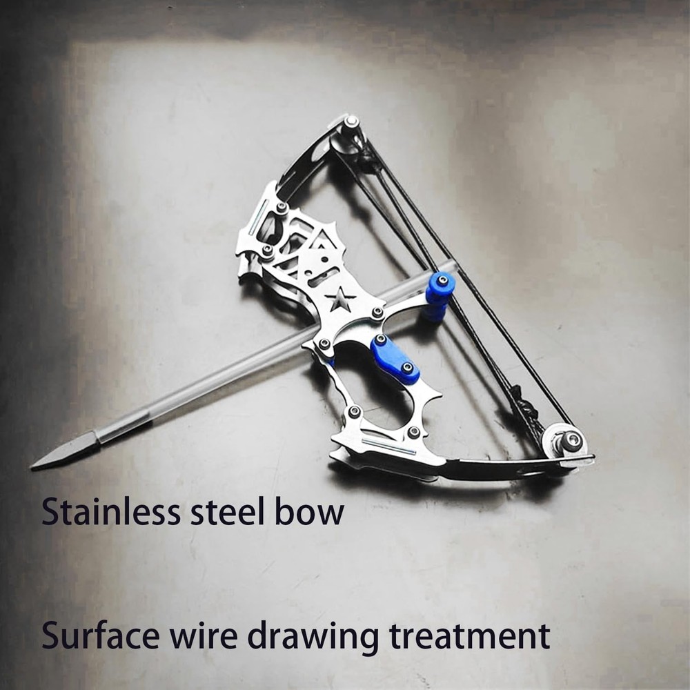 Sleek Silvery Compound Bow Set for Target Shooting - Left & Right Hand Friendly