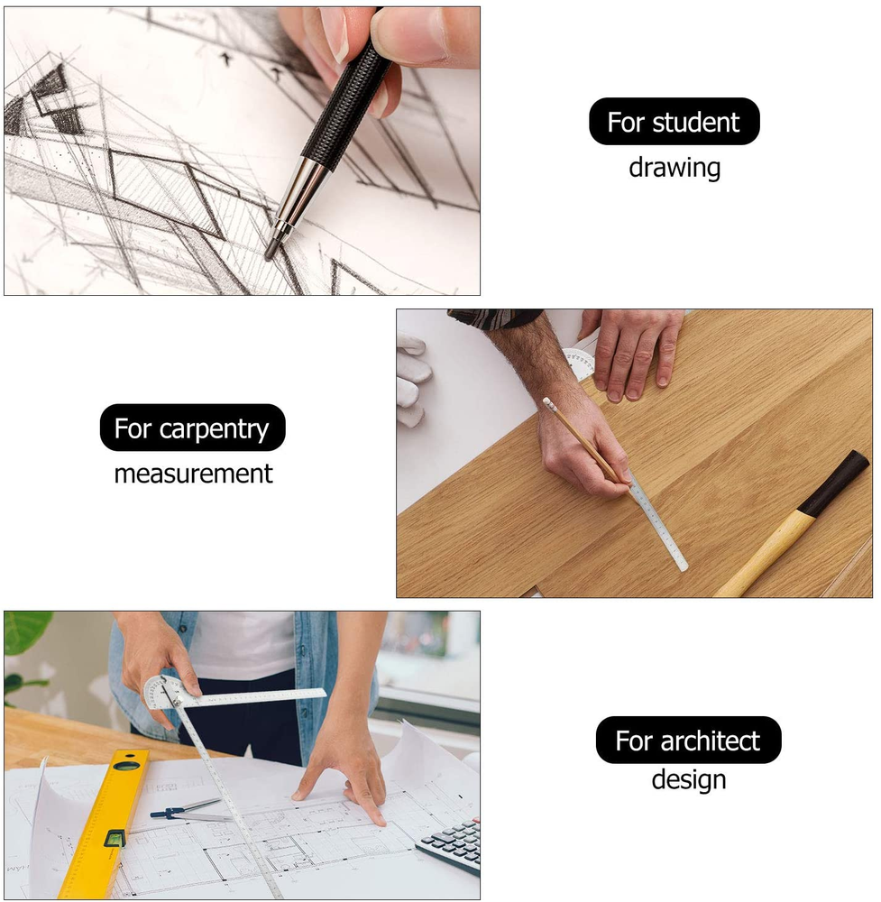 Angle Protractor Angle Finder Ruler Two Arm Stainless Steel Protractor Woodworki