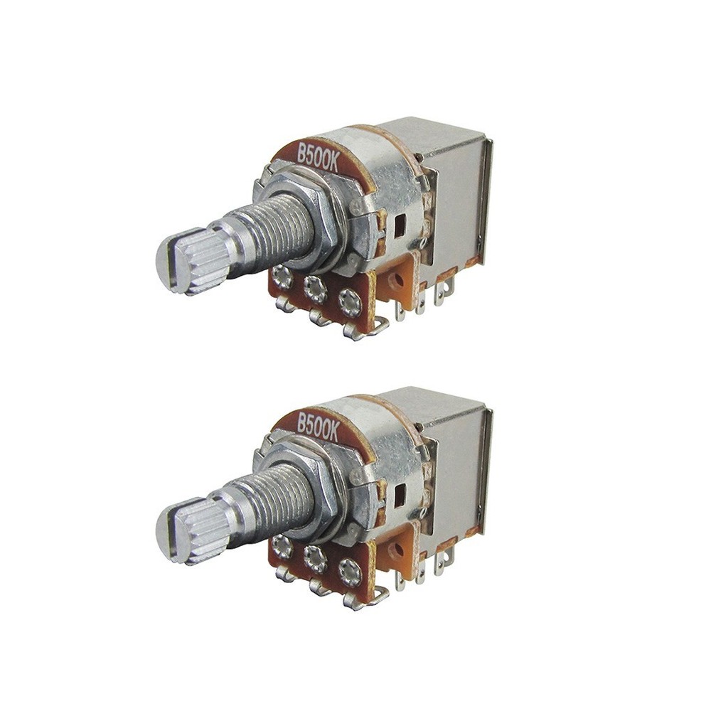 2 A500K+2 B500K Push Pull Switch Control Guitar Potentiometer Taper Long Shaft