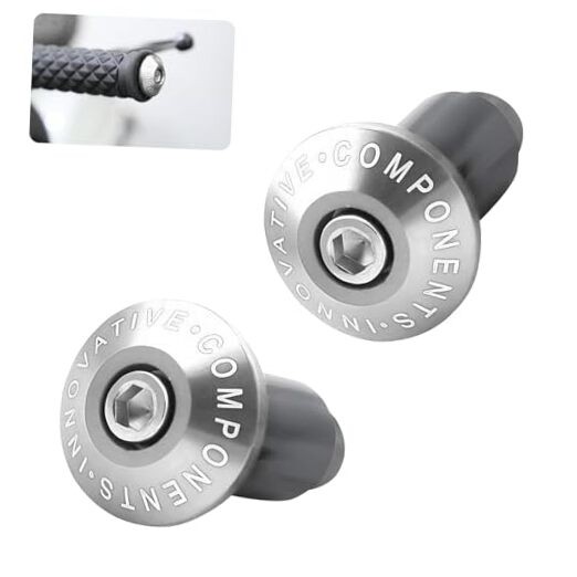 2 PCS 7/8" Motorcycle Handlebar End Caps, Universal Handle Bar End Silver