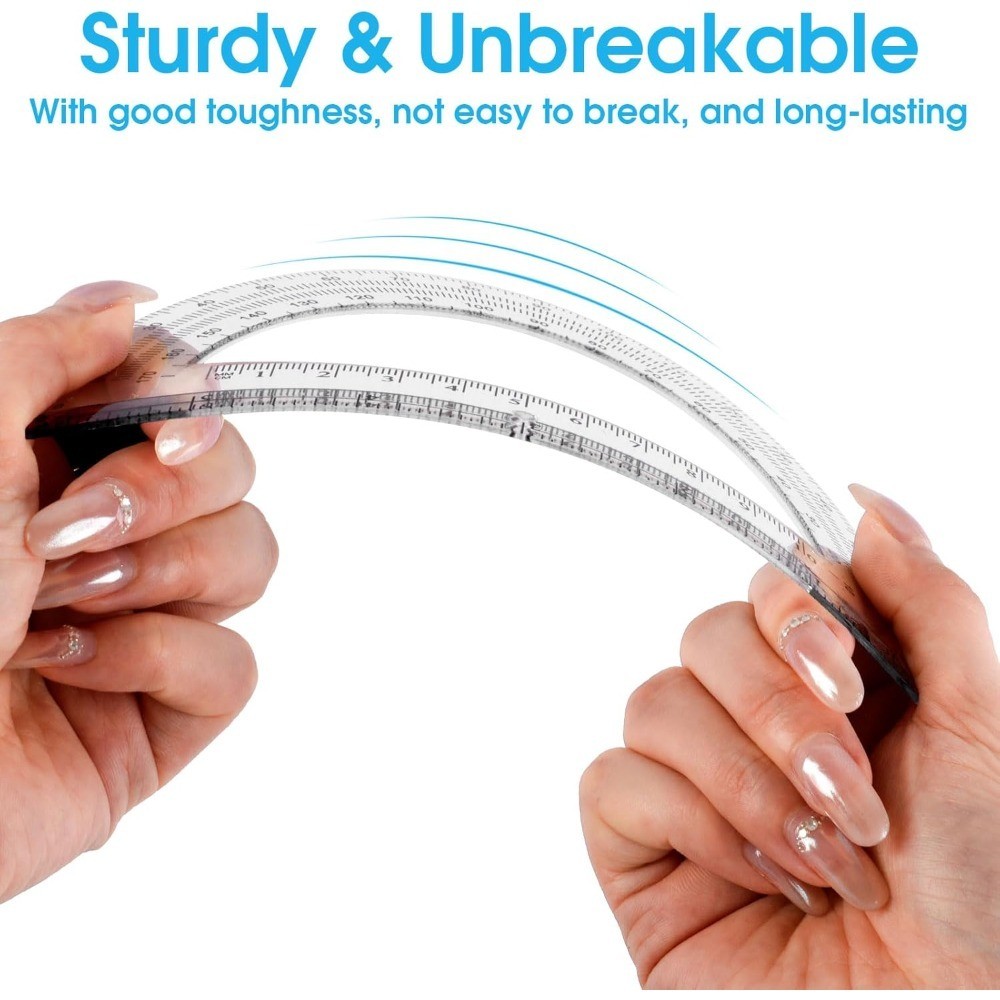 Clear Plastic Protractor 6 Inch 180 Degrees Math Geometry Tool for Students