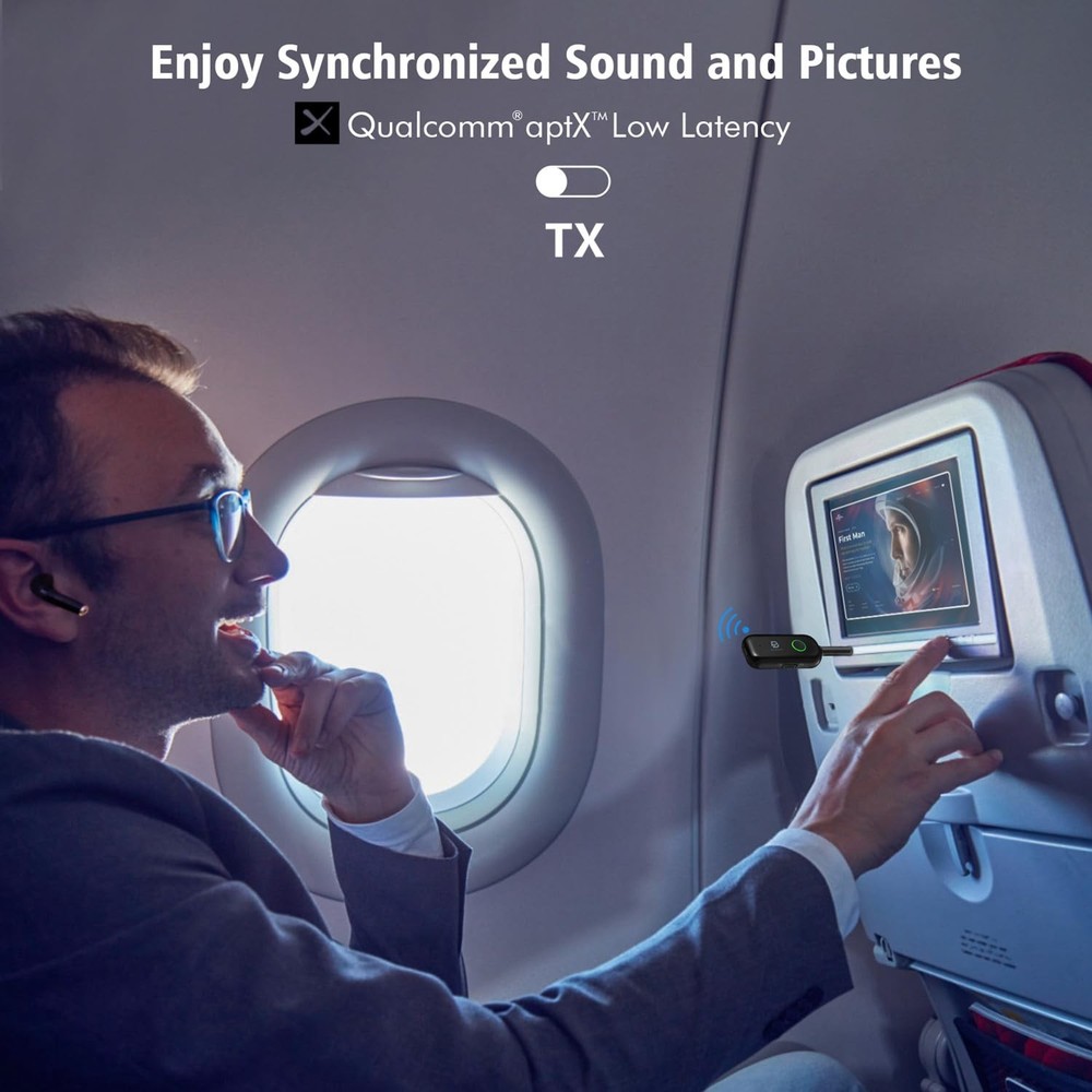 Bluetooth 5.2 Audio Transmitter Receiver for TV, Bluetooth Transmitter for He...