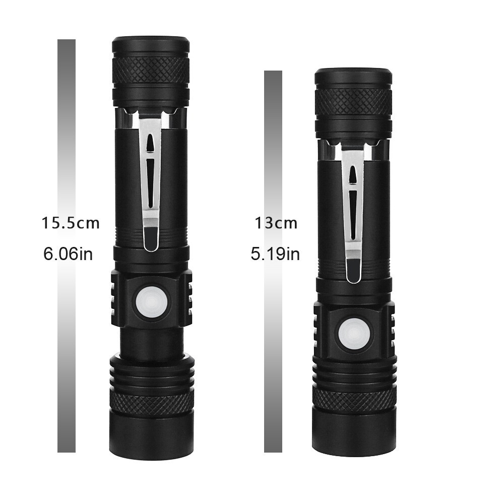 Rechargeable 990000LM LED Flashlight Tactical Police Super Bright Torch Zoomable
