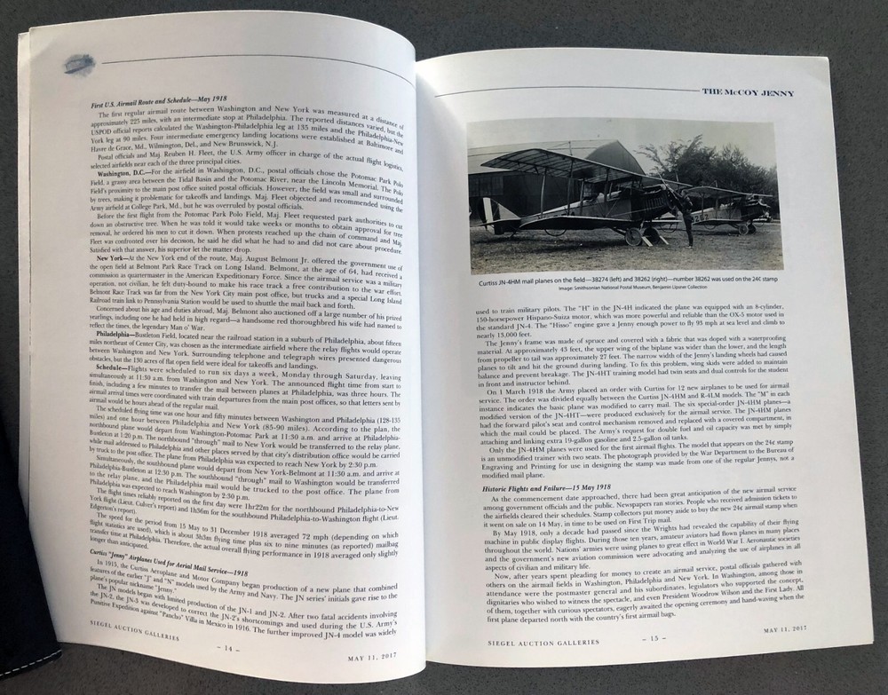 The McCoy Inverted Jenny • Position 76 C3a - Siegel Auction 1157 Reference Guide