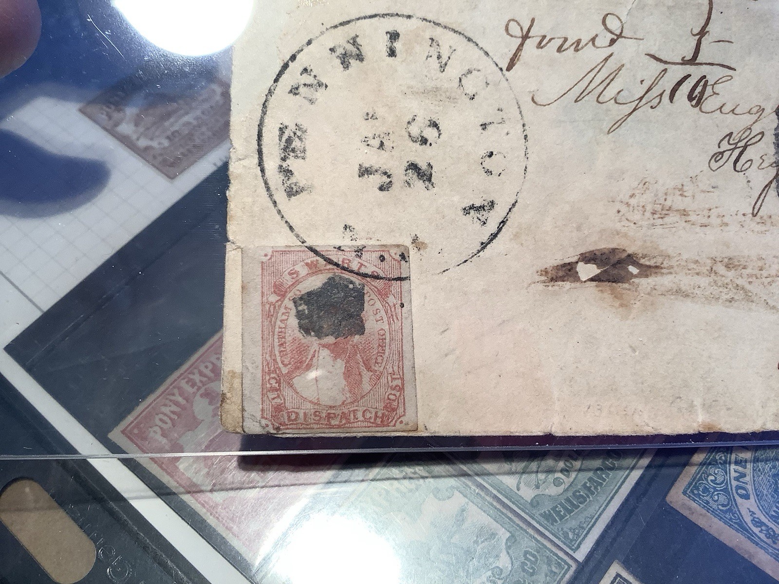 US Swarts' City Dispatch, LOCAL N.Y 1849 136L3 Tied on Cover +5cts Out Of State