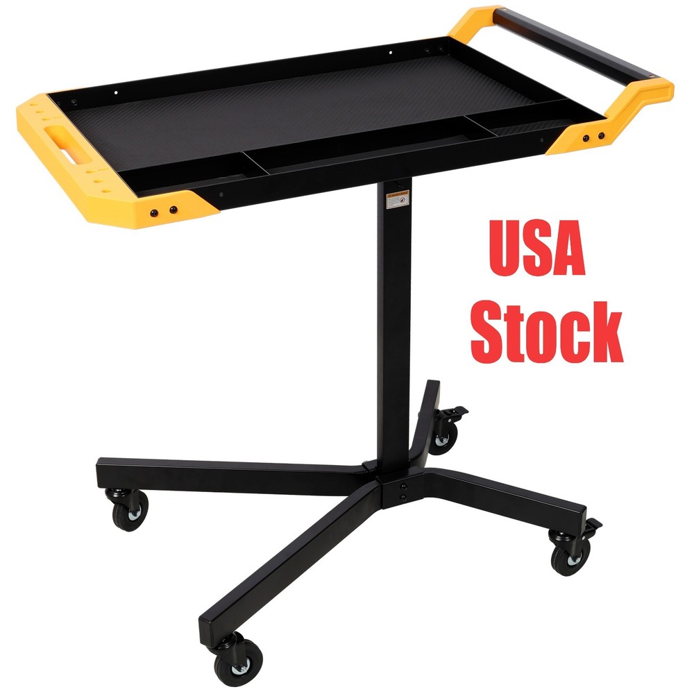 US Stock Adjustale Height Mobile Work Table,Rolling Tool Tray Table,Repair Shops