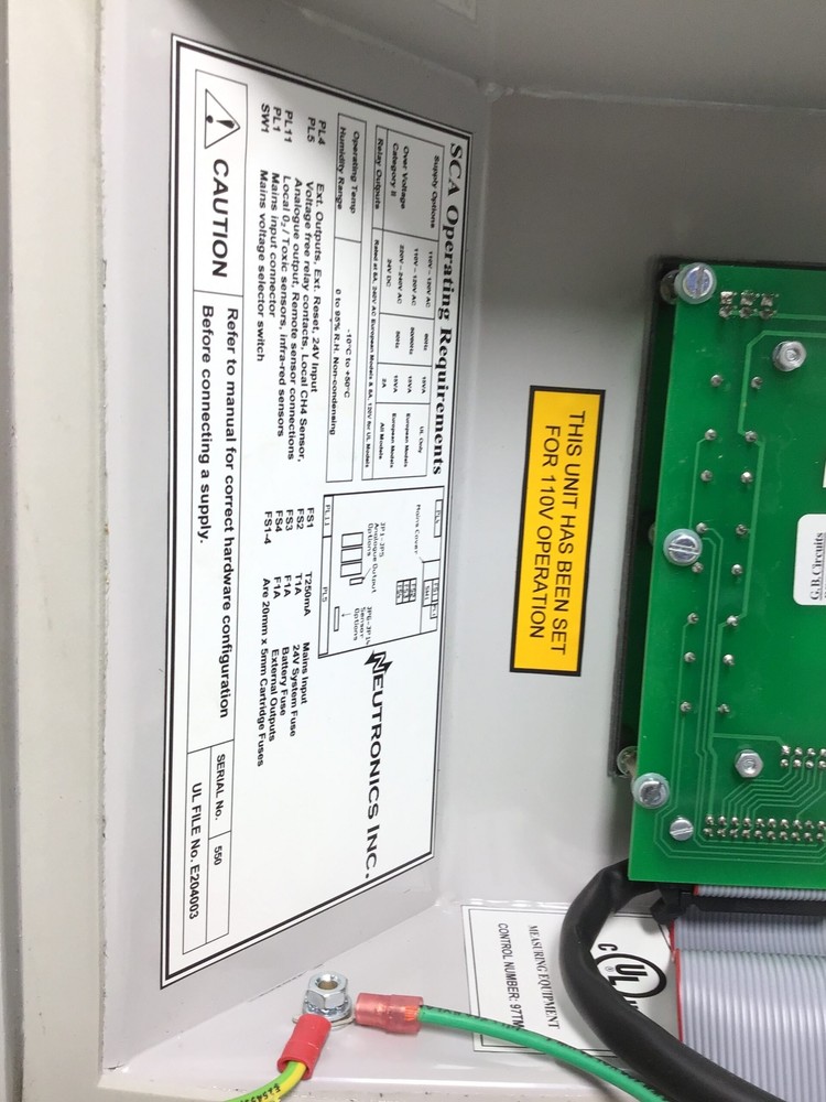 Neutronics Inc Type SCA Multi-Gas Analyzer Serial No 550 for 110V Operation