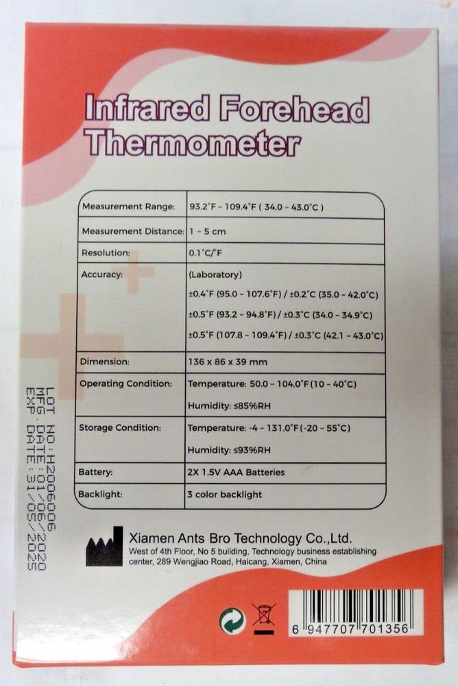 Infrared Forehead Thermometer HA-650