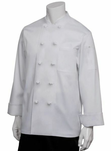 Chef Works Bordeaux Chef Coat Knot Closure White Kitchen Industrial Work Uniform
