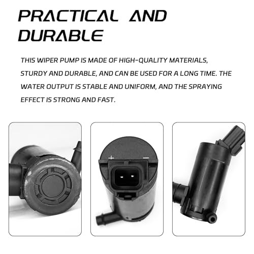 Windshield Washer Pump with Rubber Grommet, Replacement Windshield Washer 1PCS