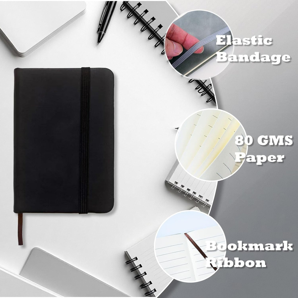 2 Pack Small Pocket Notebook,Journal Hardcover Notepad with Thick Lined Paper, 2