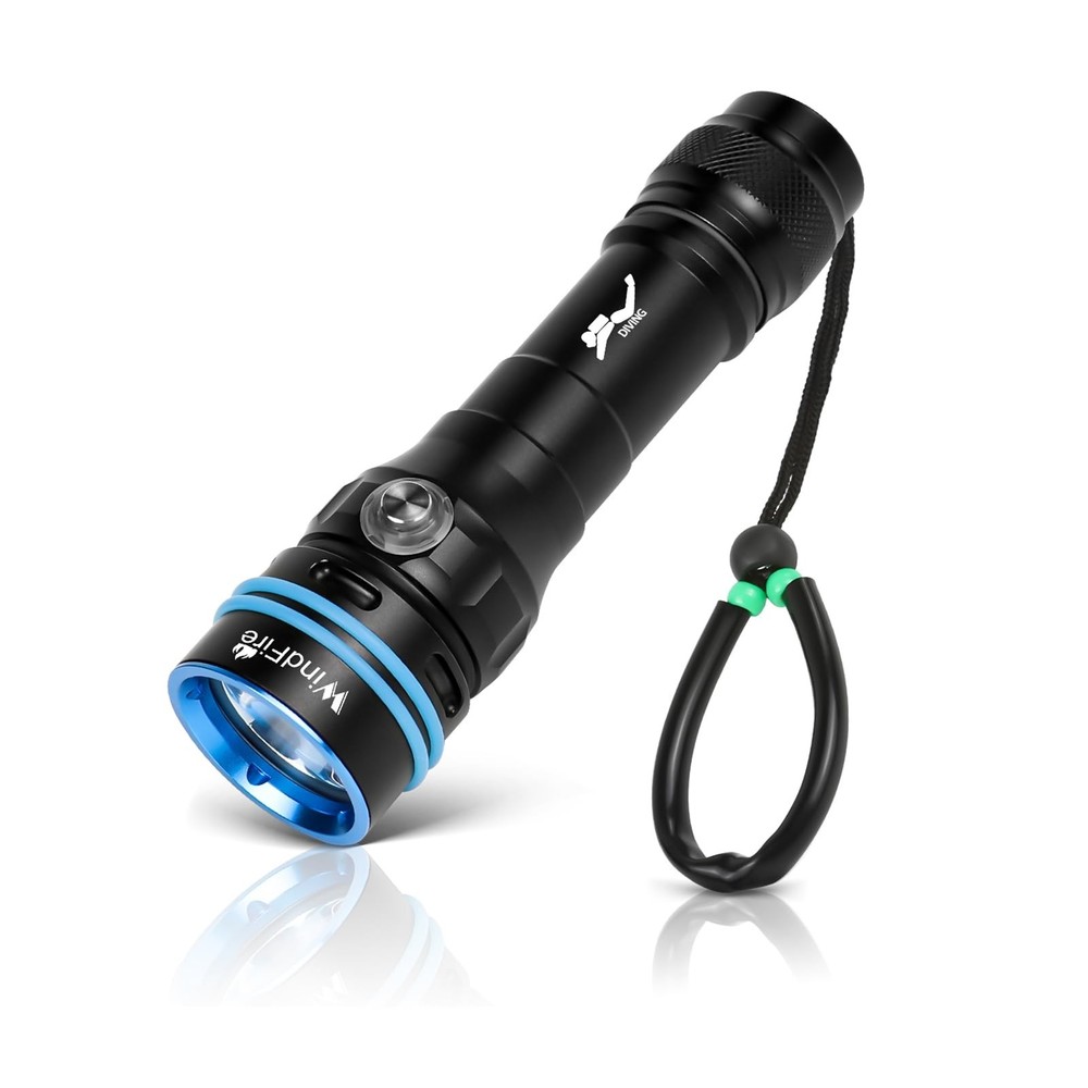 Scuba Diving Flashlight - Super Bright LED Dive Light by WINDFIRE, IPX8 Water...