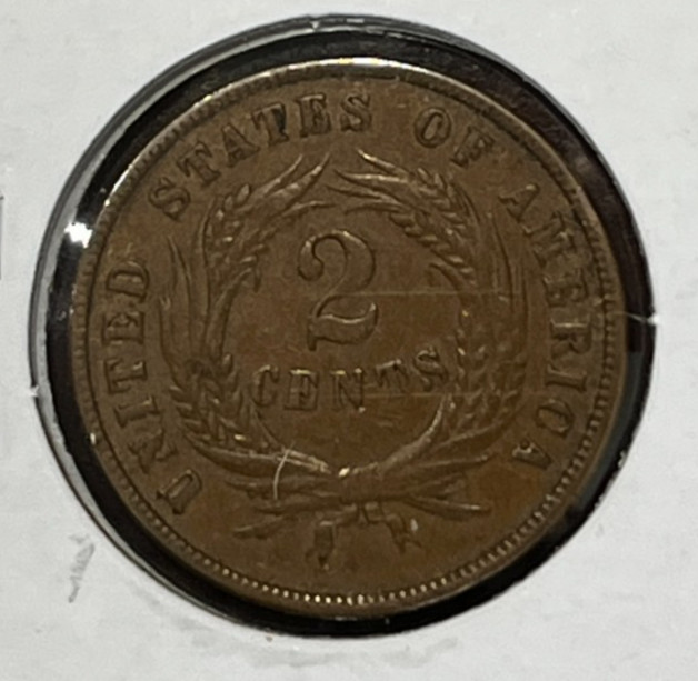 1870 Two Cent Piece - Looks XF