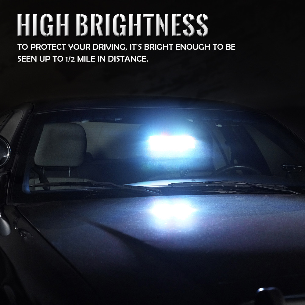 Xprite Windshield Strobe Light 16 LED Emergency Warning Hazard Flash Car Trucks