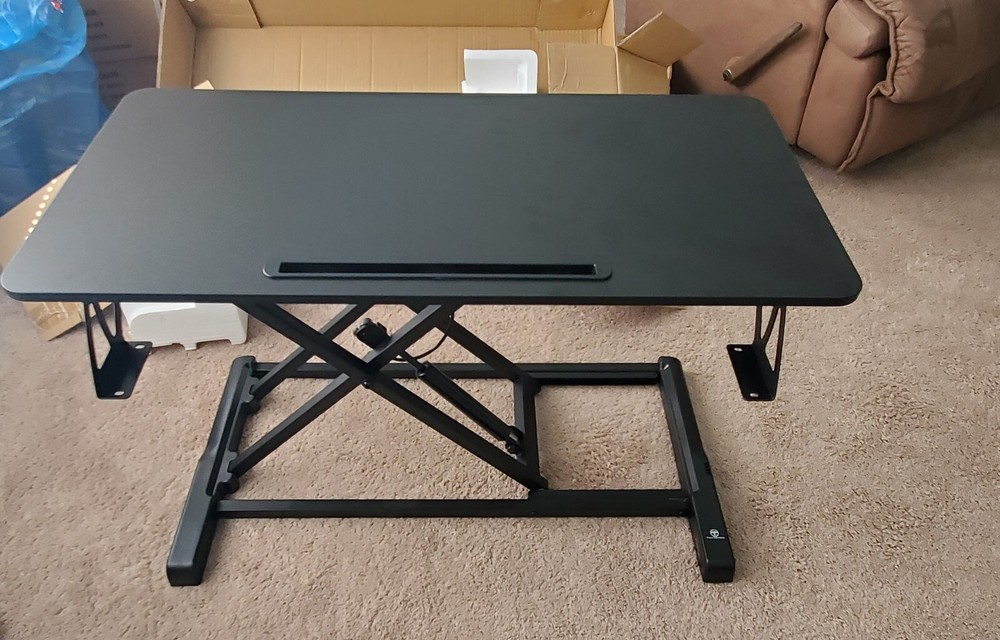 TechOrbits Adjustable Height Sit Stand Desktop - With Easy Lift Technology