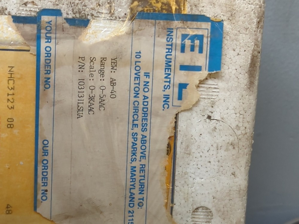 ELI INTRUMENTS,YEW: AB-40,RANGE: 0-5AAC SCALE: 0-3KAAC PANEL METER NOS