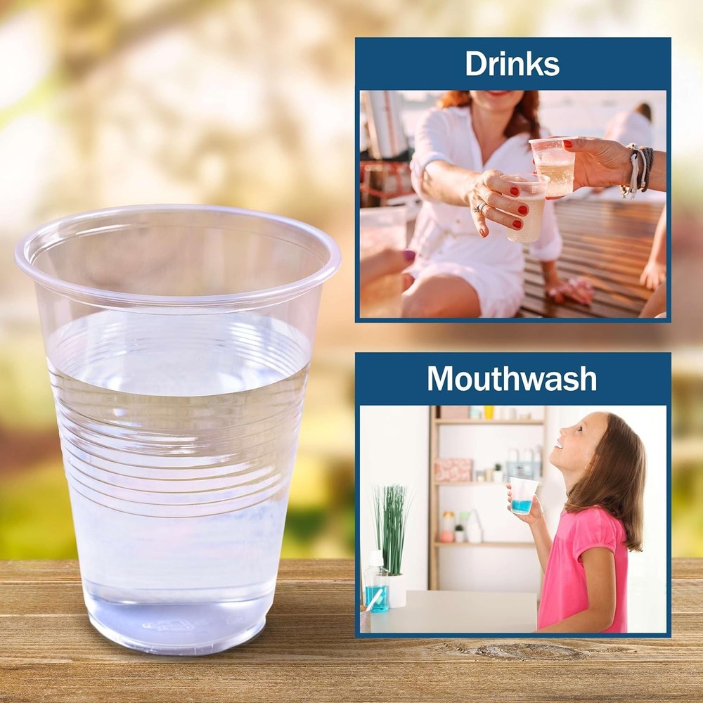 Small, Clear Plastic Cups 9 oz - 80 Disposable Drinking 1 Pack,