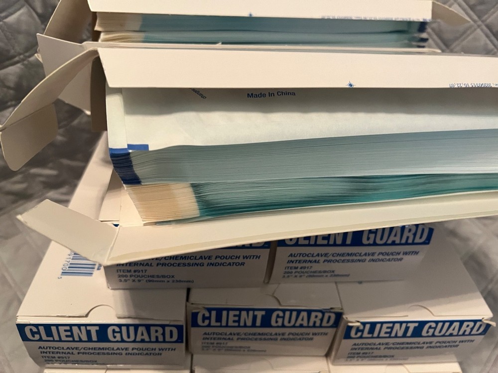 10 boxes autoclave/chemiclave pouch w/ internal processing indicator 3.5"x9"