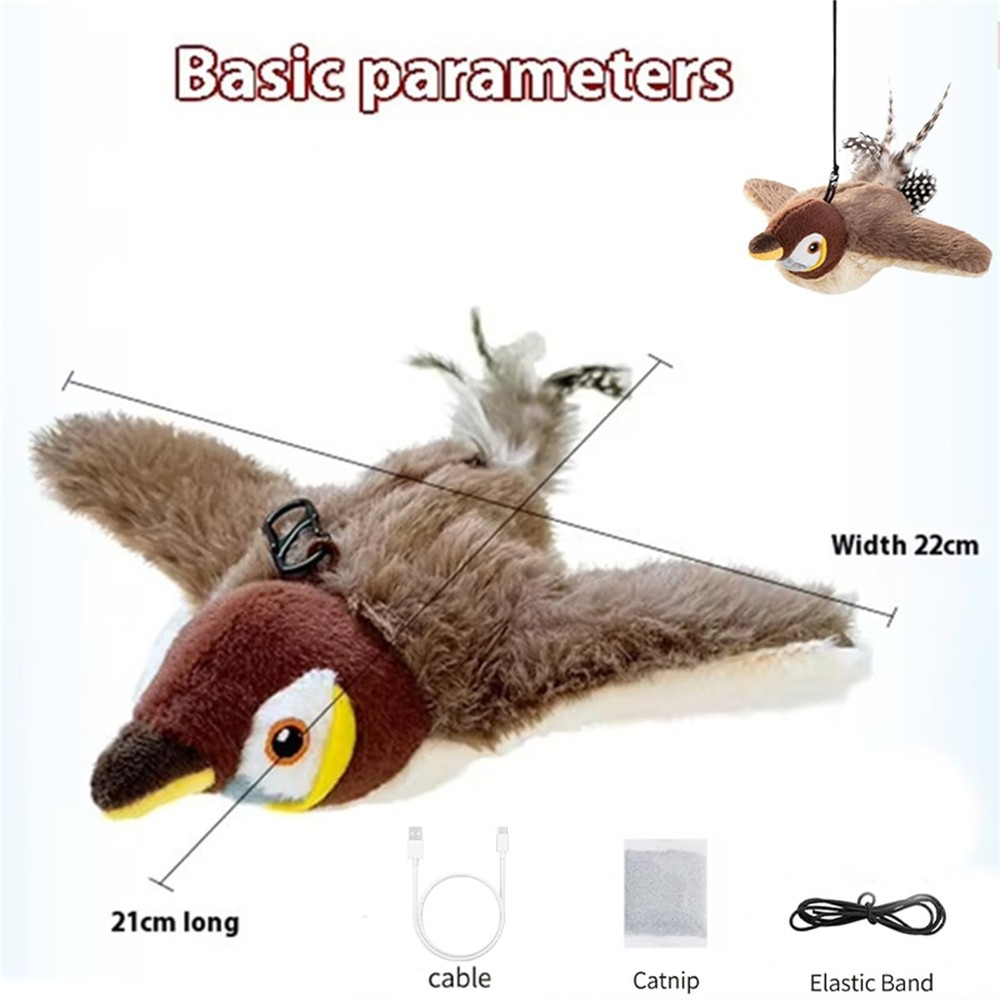 Cat Toy Flapping Bird, Interactive Flying Bird for Indoor