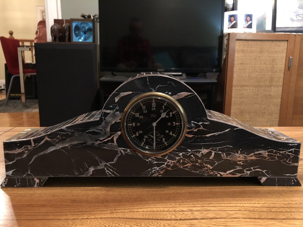 Kienzle Art Deco Marbled Bakelite 8 Day Clock