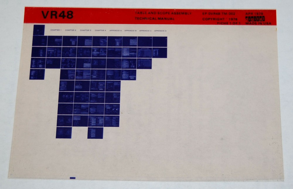 DEC VR48 Table And Scope Assembly Technical Manual, Microfiche