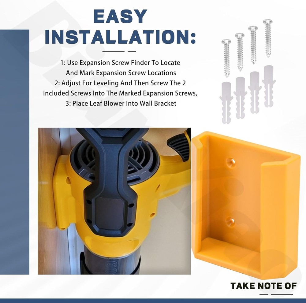 WALL OR STUD HANGER FOR DEWALT 60V FLEXVOLT LEAF BLOWER DCBL772 MODELS W