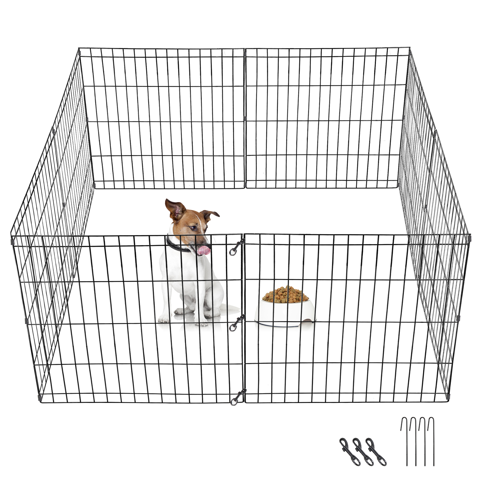 24 Inch Pet Dog Playpen Exercise Puppy Pen Dog Fence for Small Animals -8 Panel