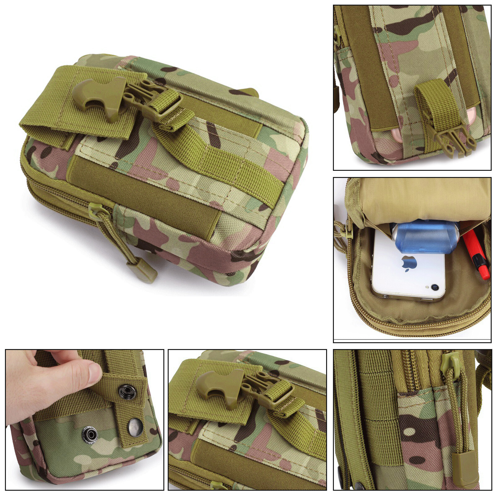 Tactical Molle Pouch EDC Belt Waist Military Waist Bags Fanny Pack Bag Pocket US