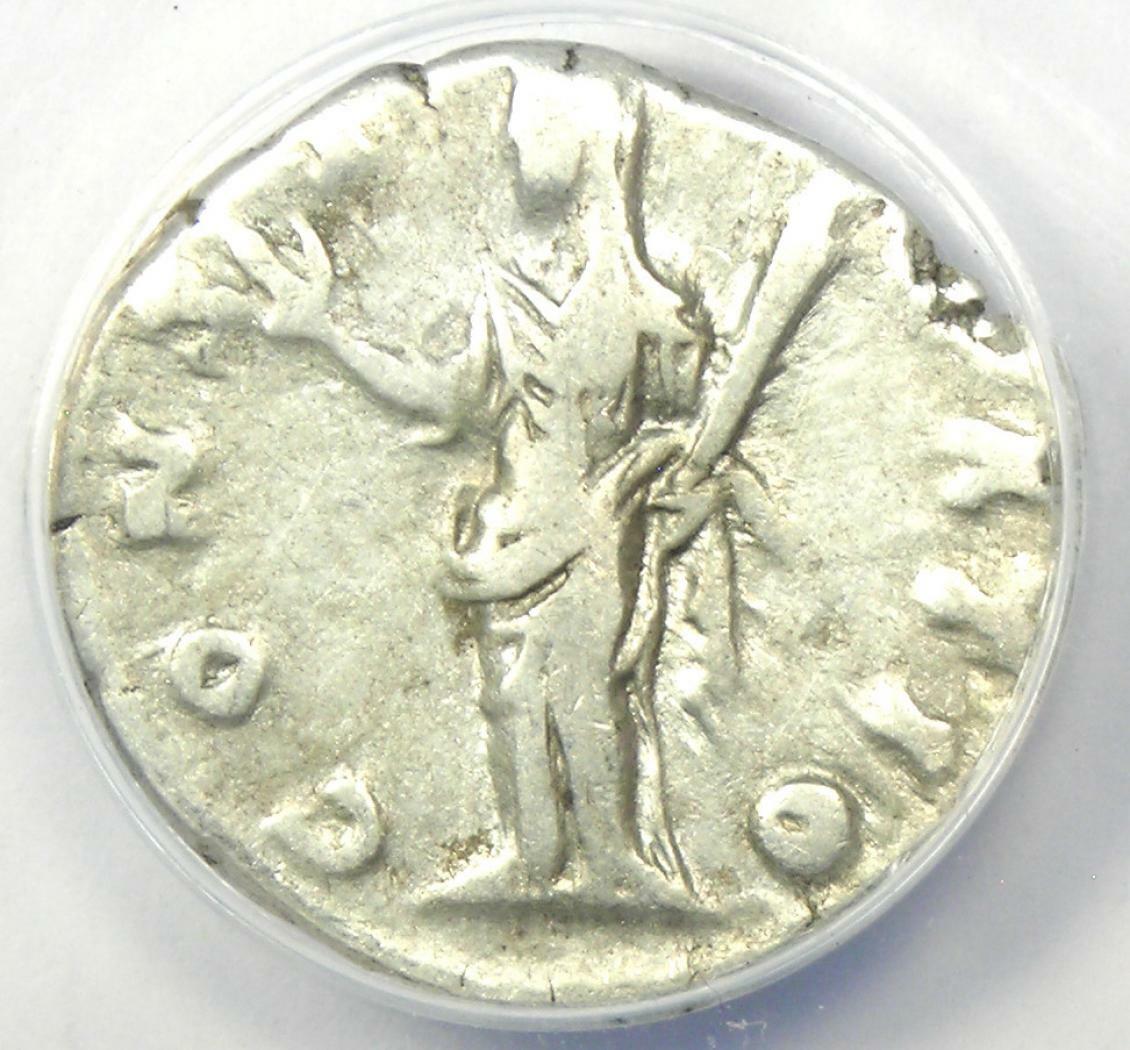 Diva Faustina AR Denarius Silver Roman Coin 147 AD - Certified ANACS VF30