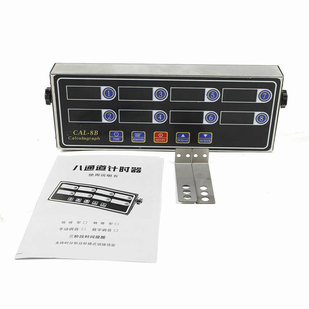 8 Channel Commercial Digital Timer Calculagraph Kitchen Loud Countdown Clock